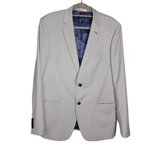 Men's Soul of London Sport Coat Size 44 Tall, Grey with Blue Lining